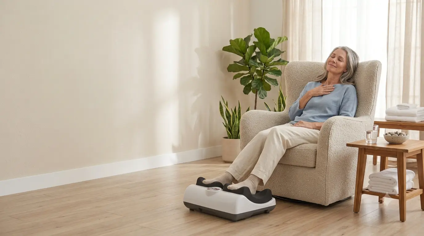 Satisfied customer sharing a positive Chi Machine wellness experience