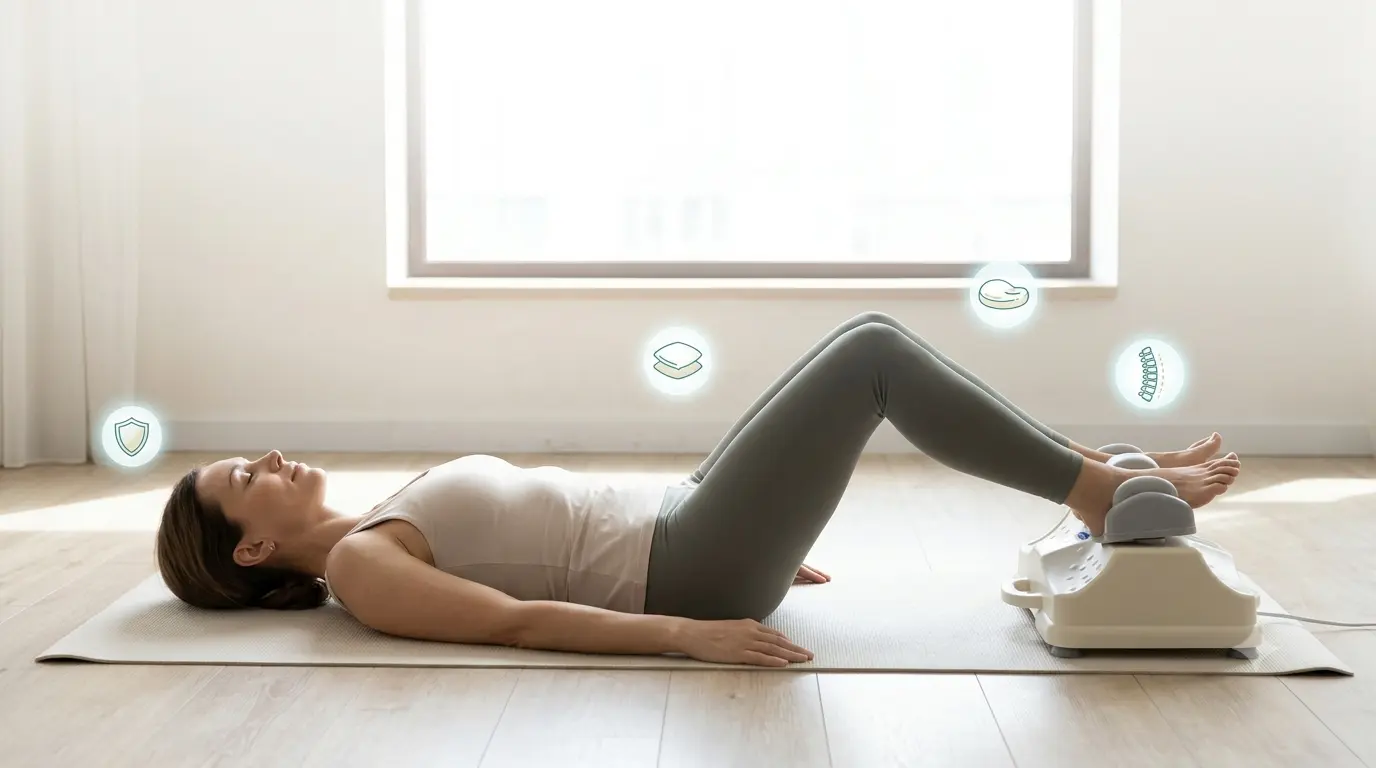 Person using a Chi Machine safely with correct body position and relaxed posture